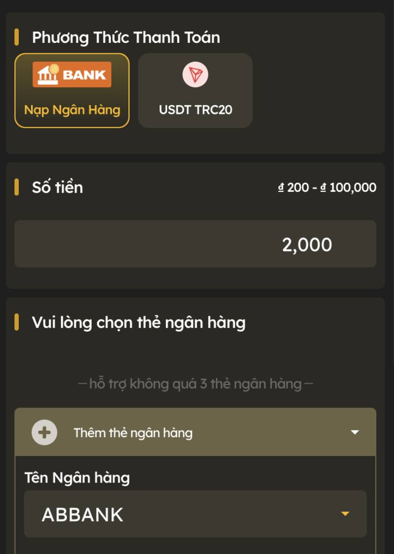 Hướng Dẫn Rút Tiền SV388 Về Ngay Tài Khoản 2 Phút 5 Bước 2.3: Nhập Số Tiền Cần Rút